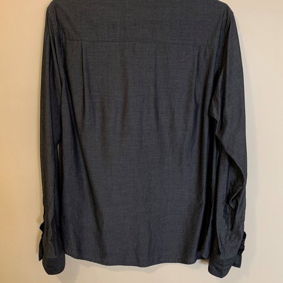 MG Black Men's Shirt Button Down Collar Military Style Size Medium 100% Cotton - Picture 8 of 10